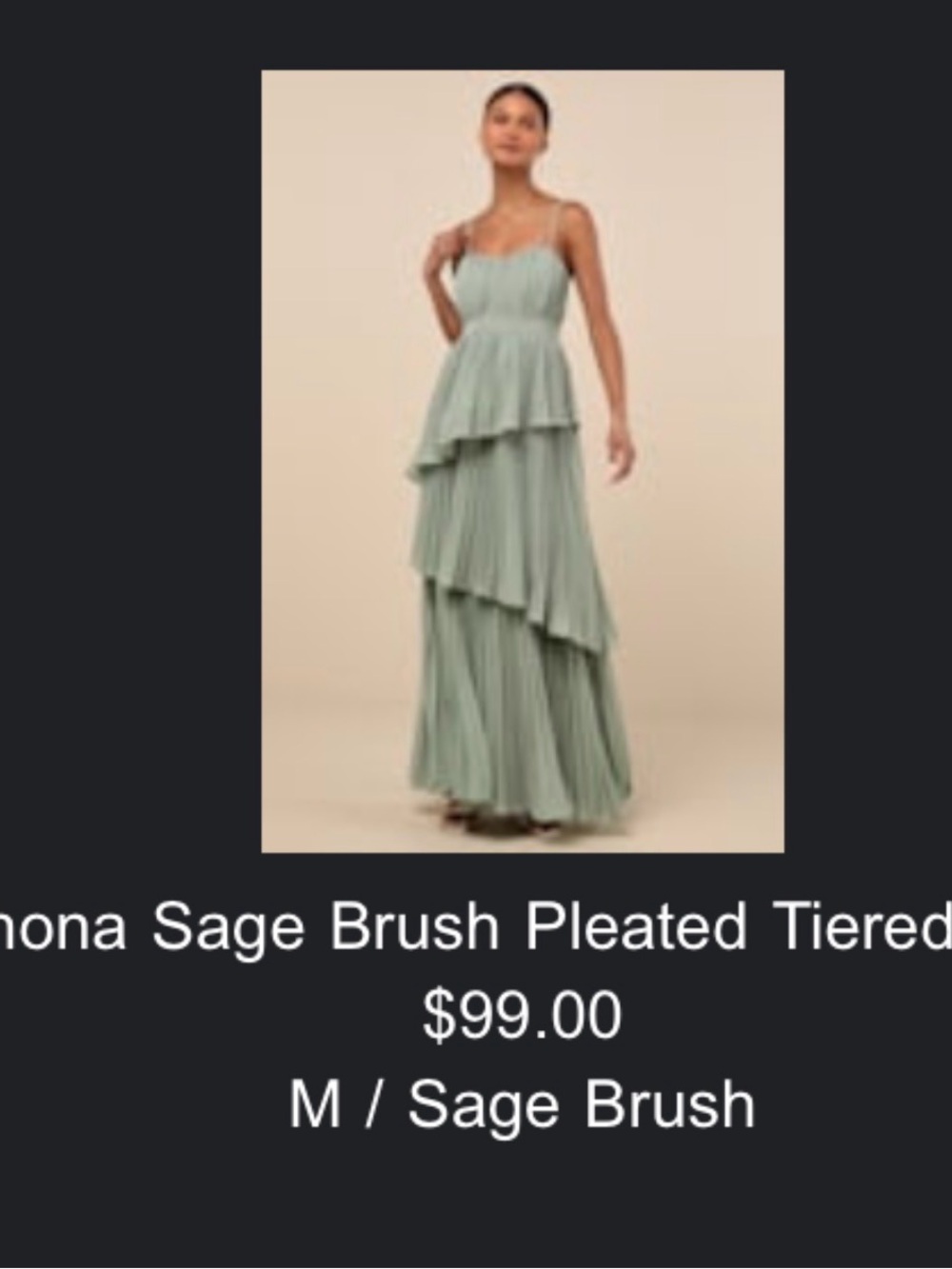 Lulu's Mint Sage Green High-Low Tiered Spaghetti Strap Dress